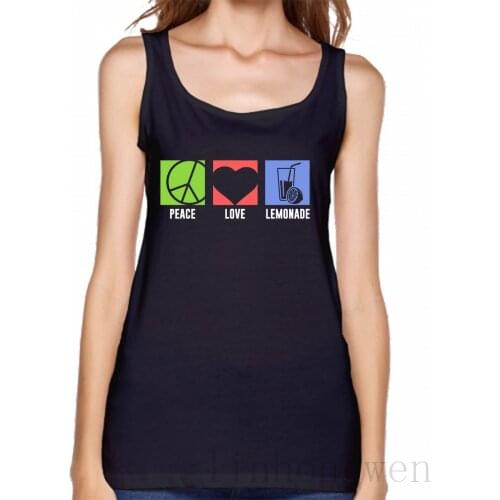 Peace Love And Lemonade Lemon Summer Tank Top S-XXL Solid Color Spring Normal Tops Tees Crazy Casual Graphic Vest