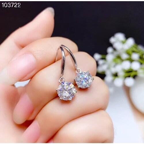 Moissanite earring Simple lady Earrings Diamond Earrings 925 Sterling Silver included certificate