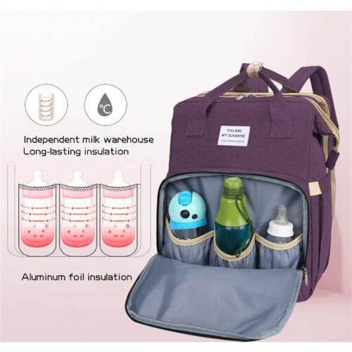 Backpack Multifunctional Portable Diaper Bag Folding Baby Travel Large Backpack Baby Bed Diaper Changing Table Pads For Outdoor