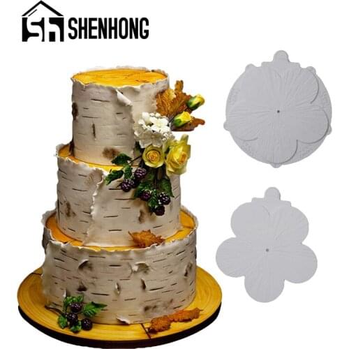 SHENHONG Silicone Fondant Molds Flower Texture Dessert Pastry Baking Tools Decorating Moulds Gumpaste Sugarcraft Cakes Tray