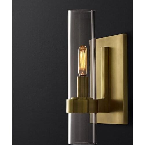 Nordic Copper Glass Led Wall Light Modern Bedroom Living Room Decor Kitchen Wall Lamp Restaurant Bathroom Mirror Light Fixtures