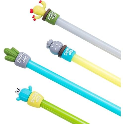1 Pcs Stationery Creative Cactus Potted Neutral Stylus Students Use Full-needle Water Pen Kawaii School Supplies Pen for Writing