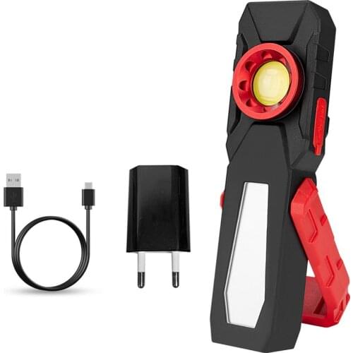 LED Working Inspection Lamp Built-in Chargeable Battery Torch Lantern 360° Rotate COB Flashlight Magnet Emergency Light