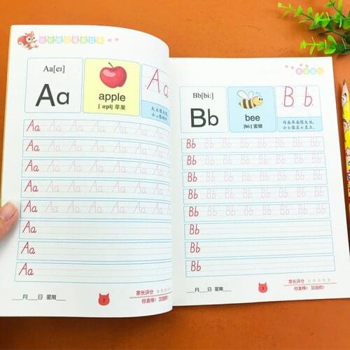 32Page Preschool Children Educational Exercise Book Reusable English Copybook For Calligraphy Learning ABC Writing Books For Kid