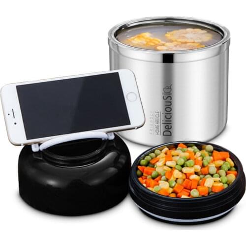 High-quality Double-layer 304 Stainless Steel Insulated Lunch Box Long-term Insulated Lunch Box Office School Food Storage Box