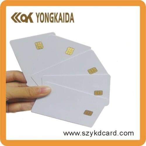 Yongkaida Plain White PVC Plastic 4442 Contact CHIP Cards IC Cards