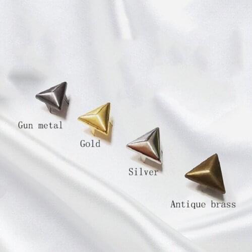 100pcs brass tringle rivets wit claw for leather stud with claws nailhead punk rock spike lethercrafts accessies retail