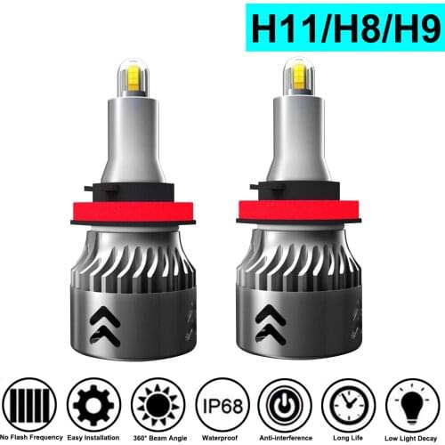2pcs Car Headlight Bulbs 1904 H11 LED Car Headlamp 60W 6000K 6000LM Car Lights