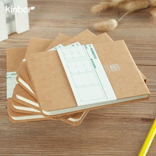 2PCS KINBOR Low-carbon Tearable Message Notebook Kraft Paper Cover Notebook Notepad Diary