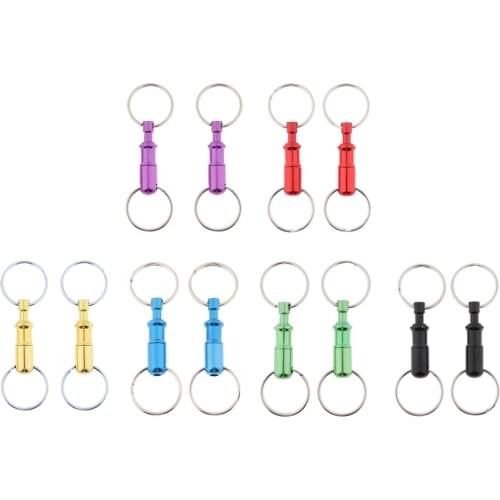2pcs Detachable Keychain Pull Apart Quick Release Removable Key Rings