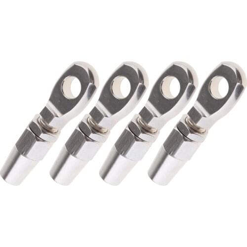 4Pcs/Set Marine Grade 316 Stainless Steel Swageless Eye Terminal Wire Cable Rope (8mm)