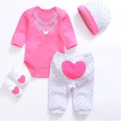 2021 Baby Girl Clothes 4PCS/Lot Cotton Baby Boy Clothes White Hat+Pant+Bodysuits+Socks Newborn Girls Clothing Set