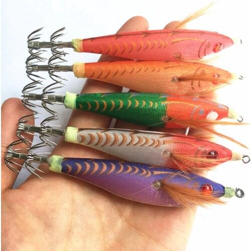 5Pcs Squid Jig Luminous Shrimp Bait Umbrella Squid Hook Octopus Cuttlefish Jigging Wobbler Fishing Lure