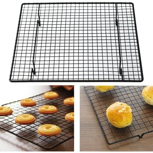50% Hot Sale Non-Stick Wire Grid Cooling Tray Cake Food Rack Kitchen Baking Pizza Bread Cooling Barbecue Biscuit Holder Shelf