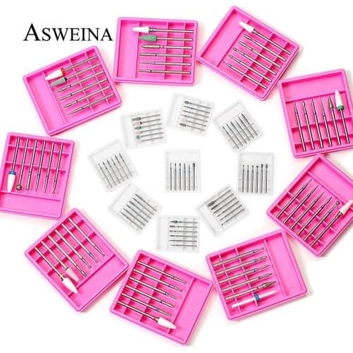 6pc Nail Drill Bit Set Electric Manicure Drills Diamond Ceramic Milling Cutters For Electric Manicure Machine Nail Art Equipment