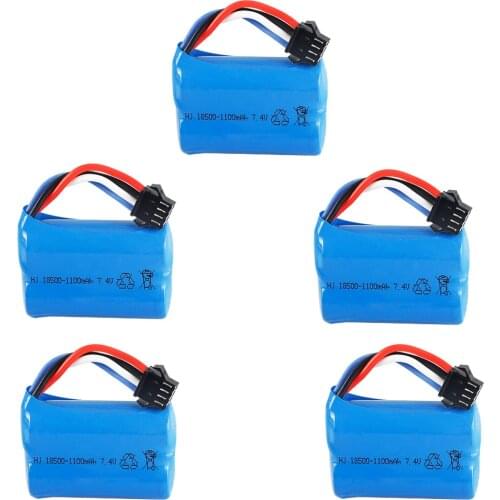 7.4V 1100mAh 18500 Lipo battery For UDI 001 UDI001 Huanqi 960 Remote control speedboat 7.4V rechargeable battery with SM-4P Plug