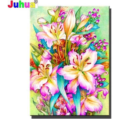 5D diamond painting Flower set, Lily Pink bud, Full Square/Round diamond embroidery, mosaic picture, cross stitch, fantasy decor