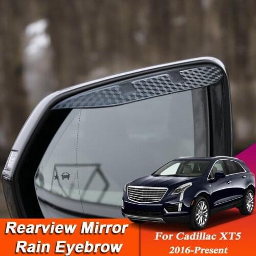 Car-styling For Cadillac XT5 2016-Present Carbon Fiber Rearview Mirror Eyebrow Rain Shield Anti-rain Cover External Auto Sticker