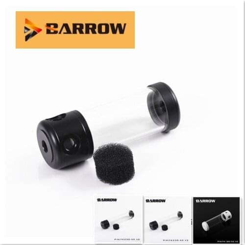 Barrow water cooling resevoirs YK-50V2, 50mm Diameter Acrylic Cylindrical Tanks Transparent Wall 130/180/230/280mm Length
