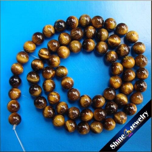Free shipping 6mm Natural Round Brilliant Shape Tigers Eye Stone Loose Beads Strand 15" Necklace Bracelet DIY Jewelry Making