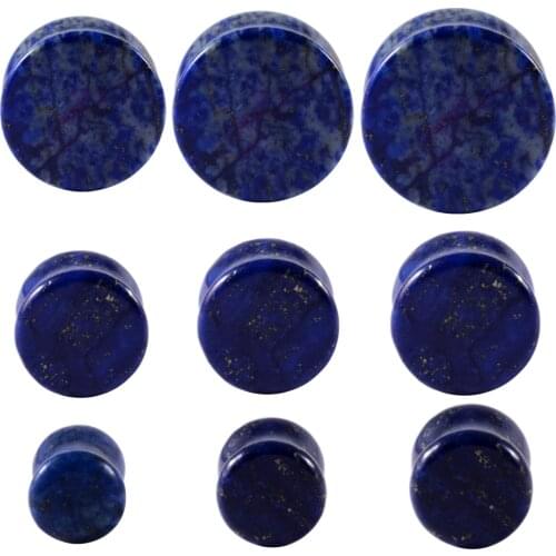 CHUANCI Pair Natural Stone Ear Plugs Gauges Women Men Earrings Ear Flesh Tunnel Expander Ear Stretcher Body Piercing Jewelry