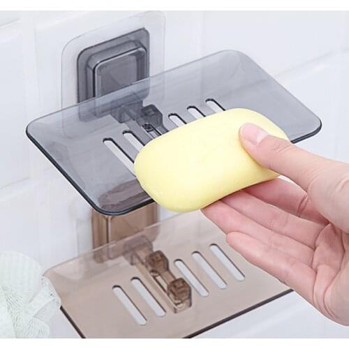 Soap Dishes Drain Wall Mounted Soap Sponge Holder Storage Rack Bathroom Organizer Soap Draining Holder Kitchen Hanging Soap Box