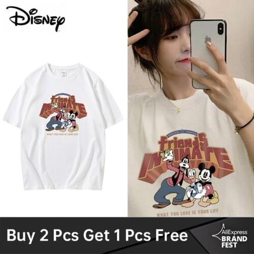 Disney Characters Graphic T Shirt Women 2021 Summer New Oversized Cotton Tees Casual Printed O Neck Tops Harajuku Female Clothes