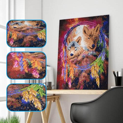 Icon Diamond Embroidery Wolf Crystal 5D Cross Stitch Full Square Drill Diamond Painting DIY Sticker Home Decor Paintings