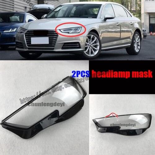 For Audi A4 2017-2018 2pcs Front headlamp mask transparent shell cover trim Car modification accessories