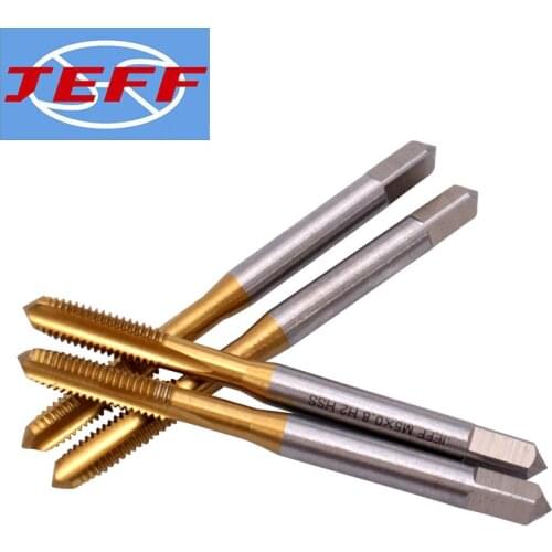JEFF HSS Metric With TIN Hand Tap M2 M2.5 M3 M4 M5 M6 M8 M10 M12 0.4 X0.45 X0.5 X0.7 X0.8 X1.25 X1.75 Machine Screw Thread Taps