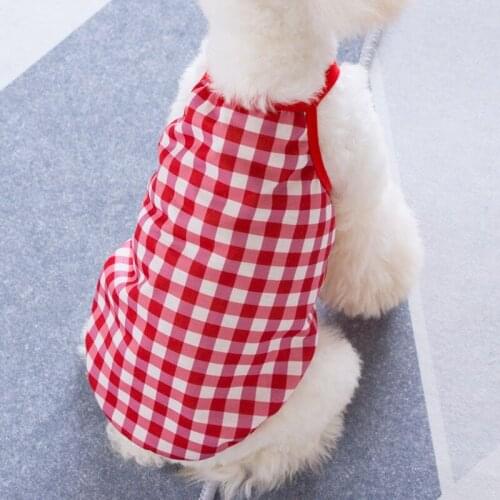 Soft Summer Pet Shirt Fashion Plaid Dog Vest Clothes For Small Dogs Chihuahua Pomeranian Puppy Shirts T shirt Cat Vests Dog