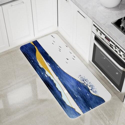 Floor Mat Bedroom Lotus Leaf Shoal of Fish Home Living Room Decoration Large Area Rugs Deer and Full Moon Print Carpet