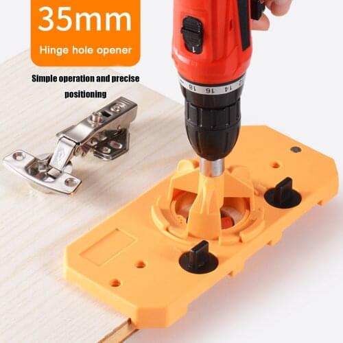 NEW 35MM Concealed Cup Style Hinge Jig Boring Hole Drill Guide + Forstner Bit Wood Cutter Carpenter Woodworking DIY Tools