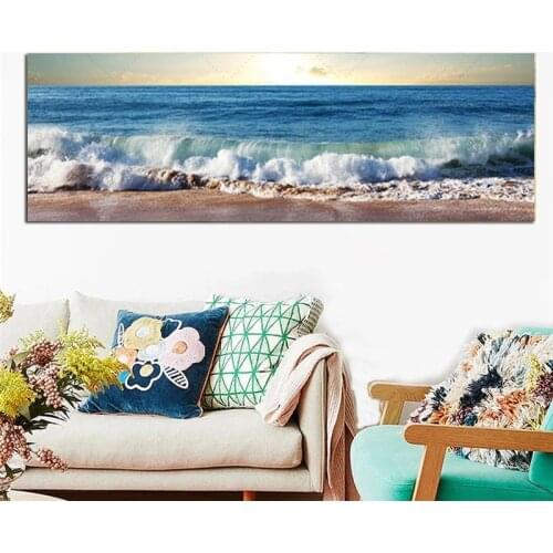 Sunset Landscape Sea Wave Canvas Painting Poster Print Wall Art Picture Mural Bedside Painting Living Room Home Decor Cuadros