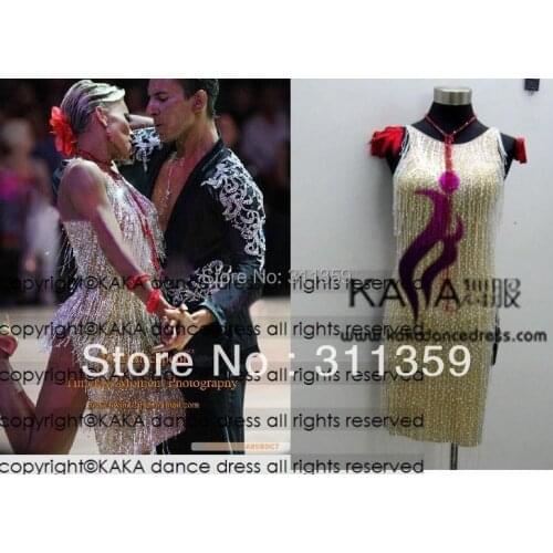 New Arrival,beading fringe dress,KAKA-L130363,lycar fabric Latin dance wear,tango salsa samba rumba chacha latin dance dress