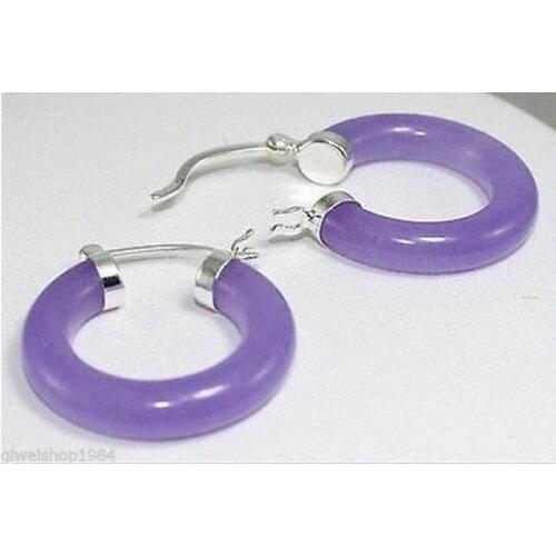 Wholesale 925 Sterling Earrings Gift Ladys Womens Beautiful Purple gem earring for women jewelry