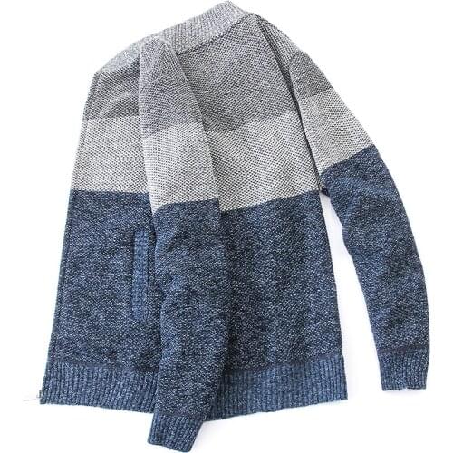 Fall winter mens sweater baseball suit stitching basket cardigan thick thermal sweater fashion casual mens jacket