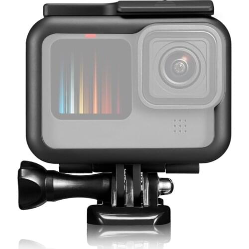 Plastic Action Camera Cage Protective Housing Case with Base Adapter Lens Cover Replacement for GoPro Hero 9