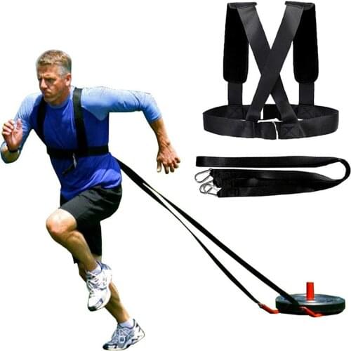 Fitness Training Belt Adjustable Resistance Elastic Belt Running Safety Rope Sled Tire Pulling Harness Workout Resistance Bands