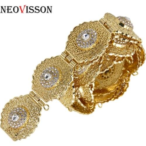 NEOVISSON Algeria Caftan Belt For Famous Women Gold Silver Color Thin Metal Waist Chain Ethnic Wedding Body Jewelry DuBai Robes