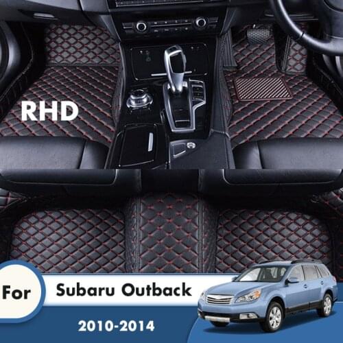 RHD Car Floor Mats For Subaru Outback 2014 2013 2012 2011 2010 Carpets Leather Floorliners Custom Car Interior Accessories Cover
