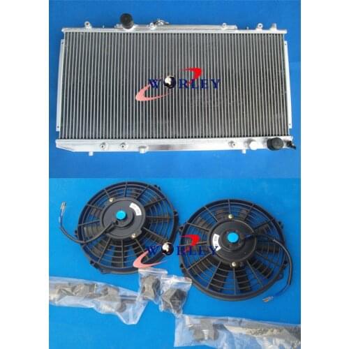 For TOYOTA Celica GT4 ST185 3S-GTE 3SGTE 90 91 92 93 Manual Aluminum Radiator+TWO FANS