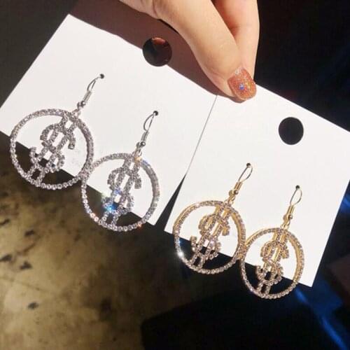 Crystal Earrings Fashion Jewelry Bling Crystal Stud Earrings Round Ring Gold Earrings For Women Wedding 2020