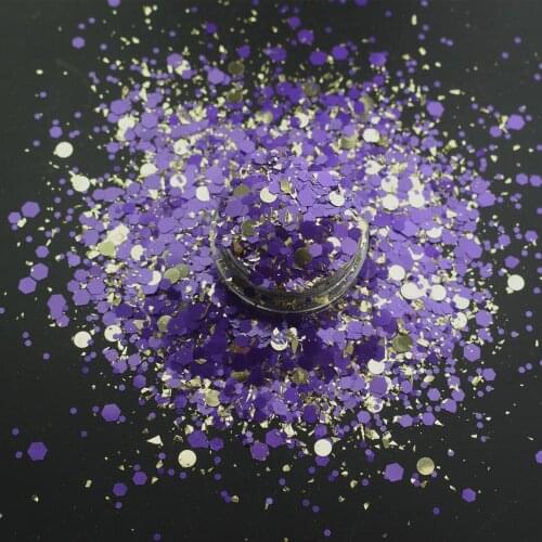 20g Mix Hexagon Chunky Glitter Nails Dust Sequins Flakes Nail Art Decoration Body Art Crafts DIY Accessories Party Supplier