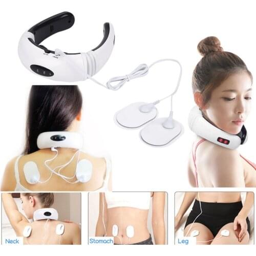 Cervical Pulse Back And Neck Massager Far Infrared Heat Massage Magnet Pain Relief Tool Health Care Relaxation Physiotherap