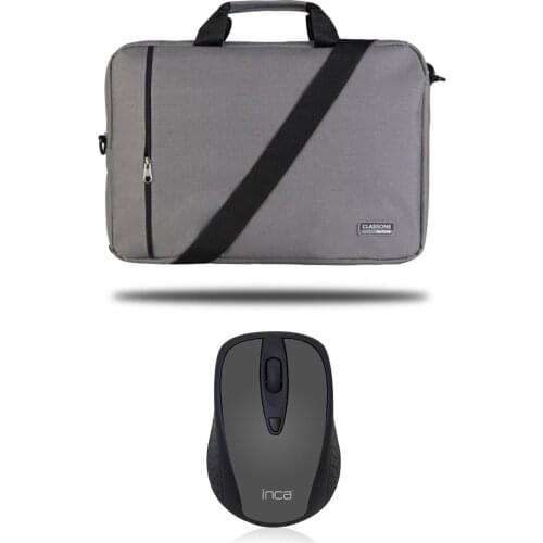 Unisex Gray Bnd204 Notebook Bag and Inca Wireless Mouse