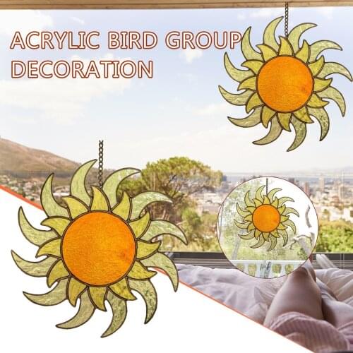 Mini Stained Bird Window Hanging Suncatcher Acrylic Hanging Birds Decorative Garden Outdoor Home Decorations Supplier