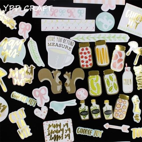YPP CRAFT 75pcs Be Happy Colorful Cardstock Die Cuts for Scrapbooking Happy Planner/Card Making/Journaling Project DIY Craft