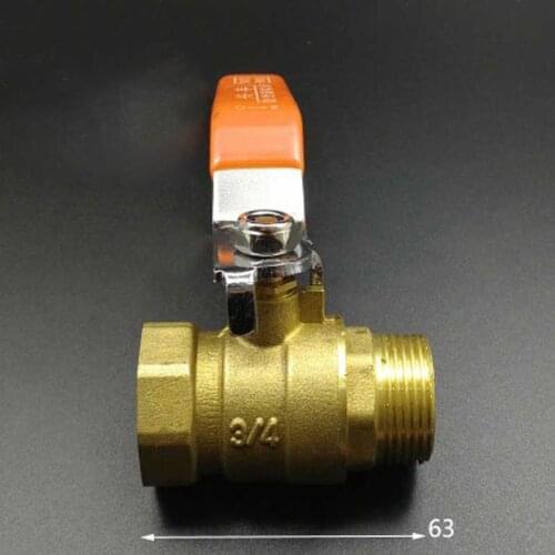 Female to MaLe Brass Ball Valve DN20 3/4" BSP Temperature 0-120C Pressure 10 Bar Port Size16.8mm