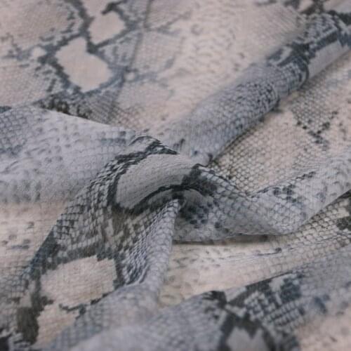 Serpentine snake printed silk soft chiffon fabric for dress shirt chiffon scarf DIY handbags hair hoop clothing Material tissue